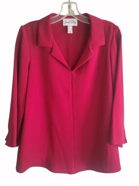 Joseph Ribkoff Blouse w Deep V-Neck and Classic Notched Collar Size 8